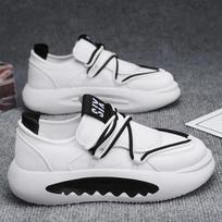 Fashion Autum New Leather Men Chunky Sneaker Designer Casual Running Shoes Fashion Street Wear Microfiber Leather Slip on Workout Shoes 39