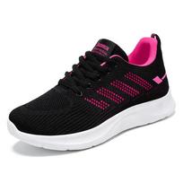 Fashion New Women's Shoes Soft Sole Casual Sports Women's Shoes Breathable Single Shoes Flying Weaving Mesh Outdoor Women Running Shoe 36 black