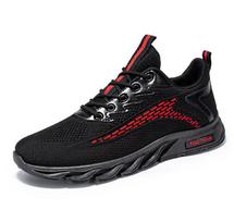 Madingi tinkliniai vyriški laisvalaikio batai Vasariniai kvėpuojantys sportbačiai Patogūs vaikščiojimo avalynė Vyriški bėgimo sportiniai batai D205 39 raudona