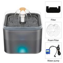 Itin tylus augintinių fontanėlis 67oz/2L su LED apšvietimu, aktyvuotos anglies filtru, vandens dozatorius, tylus girdyklė katėms, mažiems šunims 2L mėlyna