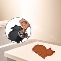 Cat Shape Espresso Coffee Tampering Tamp Corner Mat Holder Silicone Pad juoda