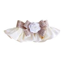 Fashion Dog Saliva Towel Cat Necklace Pearl Collar Dog Neckerchief Puppy String Bib Lace Bowknot smėlis