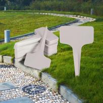 100 vnt. Plastikinės augalų T formos etiketės Žymekliai Sodinukai Sultingi Sultingos Gėlės Augalo etiketė Įterpiama plokštelė Gėlių plokštelė Sodo etiketės gray