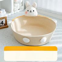 Dog Spring and Summer Bear Cute Pet Hug Cotton Rope Kennel for Small and Medium-sized Dogs and Cats Four Seasons Braided Rope Cat Kennel Pet Kennel L  47*40*15cm