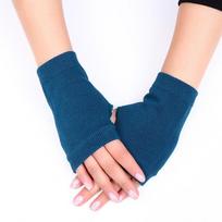 Trendy Unisex Fashion Mittens Gloves Knit Winter Warm Outdoor Half Finger Women povo mėlyna spalva
