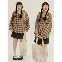 Hong Kong Style Japanese-Style Retro Plaid Hooded Shirt Men's Long-Sleeved Casual Jacket Spring and Autumn Students' Work Clothes Shirt Coat M