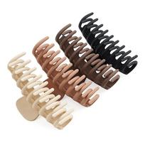 4pcs Handmade 11cm Keel Clip Sweet Girl Grab Clip Back of Head Shark Clip Frosted Fashion Hair Accessories black