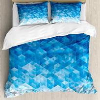 Geometric Duvet Cover Spanish Culture Inspired Ornamental Symmetric Floral Arrangement Vivid Palette Twin Polyester Qulit Cover 135x200cm 2pcs