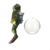 Diver Figurine for Fish Tank Decor with Water Balloon Aquarium žalia
