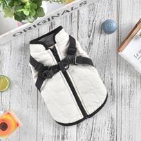 Pet Traction Teddy Bear Head Chest Back Coat Small and Medium-sized Dog Pet Windproof and Warm Autumn and Winter Cotton Coat XL black