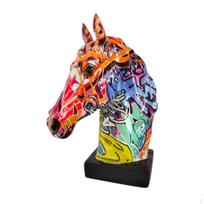 Arklių Galvos Figūrėlė Namų Ir Biuro Dekoravimui, Dervos Skulptūra Svetainei Style B black