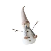 Kalėdų Sniego Senio Lėlės Papuošimas Dekoracija Mielas Žiemos Tematikos Eksponatas Rankdarbių Stalo Viršus 60cmx25cmx14cm gray