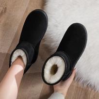 Winter Snow Boots Women's Short Tube Snow Cotton Shoes with Thick Velvet Bread Shoes Anti Slip and Warm Women's Boots 40 pilka