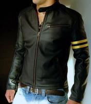 Stylish Men's Real Soft Lambskin Leather Jacket Black Handmade Motorcycle Biker XS juoda