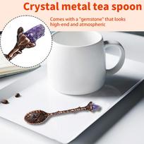 Natural Crystal Coffee Spoons With Vintage Carving Creative Dessert Stirring Spoon One Size