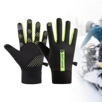 Cold Weather Gloves for Skiing and Snowboarding Hand Warmers Outdoor Use Men Slip on_Black and Green black