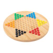 Traditional Chinese Checkers Family Board Games Fun for Gathering Travel Game Collections beige