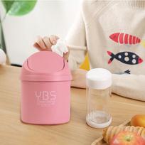 Mini šiukšliadėžė stalams Mini kūrybinga su dangčiu Virtuvės Svetainės šiukšliadėžė Apverčiama Smulkmenoms laikyti Plastikiniai kibirai Šiukšlių dėžė white