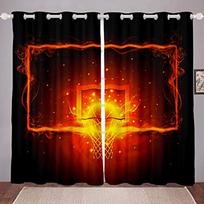Boys Gamepad  Printing Woven Curtains Bedroom Blackout Curtains Two Separate Curtains on The Left and Right 132cmx160cm red