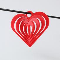 Valentino dienos dovanos pakabukas, 3D spausdinta meilės širdelė, gali būti naudojamas kaip pakabukas, tinkamas kolekcionavimui, didelis žaidimo potencialas One Size red