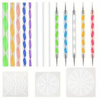 13PCS DIY Mandala Dotting Tools Painting Stencils Stone Embossing Starter Drawing Stylus Pens Art Kit Arts Tool white
