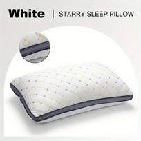 1-piece Hotel Style Feather Cotton Pillow, Three-dimensional Neck Pillow, Suitable for Sleeping Bedrooms and Hotels gray
