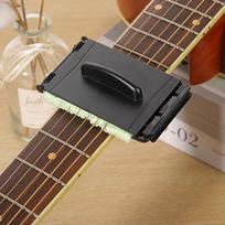 Gitaros ir bosinės gitaros stygų valymo šepetėlis - pirštlentės šveitiklis akustinėms ir elektrinėms gitaroms, priežiūros priedas, gitaros stygų valiklis juoda
