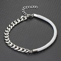 Simple Milanese Rope Braided Chain Splicing Titanium Steel Bracelet Men Women Unisex Style Couple Hand Jewelry Wristband