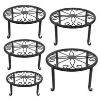 5Pcs Iron Flower Pot Stand Bonsai Display Trays Plant Holder Balcony Planter Decorative Rack Potted Landscape Stand