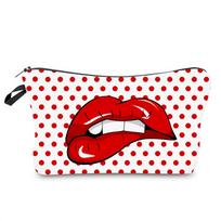 Women Lips Print Cosmetic Bag Toiletries Organize Travel Storage Case ADM