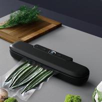 Compact Household Food Vacuum Sealer Machine Narrow version-black+10 bags. U.S. regulations juoda