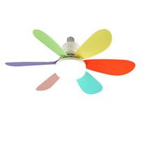 Smart Control Fan Light with LED Bulb Replacement and Remote Control for Bedroom and Living Room 6 Leaves beige