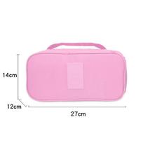 Portable Travel Polyester Underwear Bras Sock Divider Storage Bag Fashion Waterproof Clothes Storage Box Drawer Closet Organizer rožinė