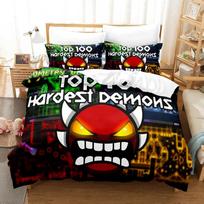 Angry Geometry Dash Bedding Set Single Twin Full Queen King Size Bed Set Aldult Kid Bedroom Duvetcover Sets 3D Print Cartoon 70x133cm 2pcs