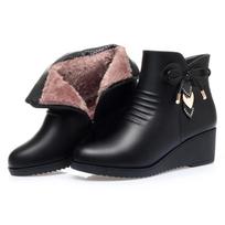 Moteriški žieminiai ankle boots, patogūs, šilti, medvilniniai batai, minkštos odos, pliušiniai, veliūriniai, platforminiai wedge batai, neslystantys trumpi batai mamai 35