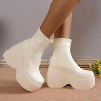 Warm botas Women's High Heeled Boot Long Short Tube Punk Boots Women Platform Shoes Women's boots Ankle boots for women shoes 35 balta
