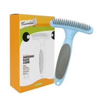 Pet Supplies Double Row Nail Rake Comb | Dog & Teddy Grooming Brush | Knot Removal Pin Comb Model 95704 mėlyna