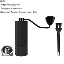 304 stainless steel portable manual coffee grinder, visual powder bin coffee bean grinder for family camping trips juoda