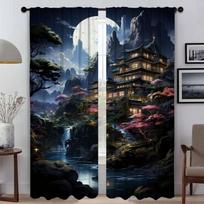 Curtains for Living Room Curtain for Room 2 Panel Japan Style Shades Halloween Decoration Partition Home Interior Curtains Child W50xH70cmx2pcs-CL