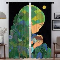 Spring Coming Blackout Curtains for Living Room Partition Home Interior Curtains 2 Pieces Window Curtain Shades Kitchen Elegant W50xH70cmx2pcs-CL