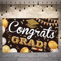 Graduation Party Backdrop Decoration Class of 2022 Cake Table Photo Background Congratulations Grad Grads Cap Photography Props white
