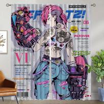 Tiulis miegamajam Hentai užtemdantis užuolaida kambariui 2 paneliai Modernios svetainės užuolaidos Atspalviai Helovino dekoracija Pertvara W50xH70cmx2pcs-CL gray
