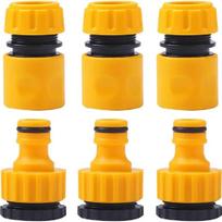 6Pcs/set Garden Quick Hose Connector 1/2” End Double Male Hose Coupling Joint Adapter Extender Set for Hose Pipe Tube 6pcs black