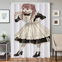 Home Interior Kitchen Curtains for Living Room 2 Pieces Blackout Curtains Door Curtain M-maid-d Partition Bedroom Decoration W50xH70cmx2pcs-CL