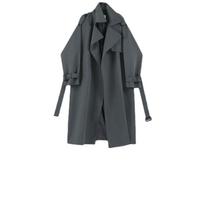 Fashionable and Versatile Women's Mid To Long Windbreaker Jacket, Loose Coat XL chaki