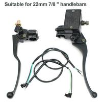 22mm 7/8  Motociklo Hidraulinio Pagrindinio Cilindro Sankabos Stabdžio Siurblio Svirtys Rezervuaro Rinkinys Motokrosui Pitbike Universali Rankenų Rinkinys black