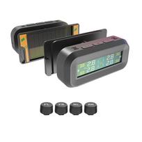 Solar TPMS Car Tire Pressure Alarm Digital Colorful Display 4 External Sensors Waterproof Tire Pressure Temperature Warning T14