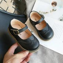 Grils Leather Shoes Casual Girls Autumn Winter Kids Pu Show White Shoes Children's Black Pink size 21-30 Flats 21 juoda