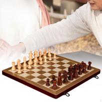 Chess And Checkers Game Set, Board for Strategy, Ideal Ages 8+ 12inch beige