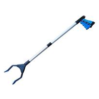 Foldable Grabber Extender Pick Up Grabber Garbage Clip Sanitation Tool Rubbish Pickup Foldable Clamp Suction Cup Claw Hand Plier mėlyna
